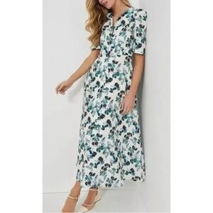 Tuckernuck Hadley Budding Bluebell linen Floral long Dress